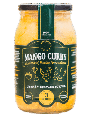 Mango curry z batatami, fasolką szparagową i kurczakiem