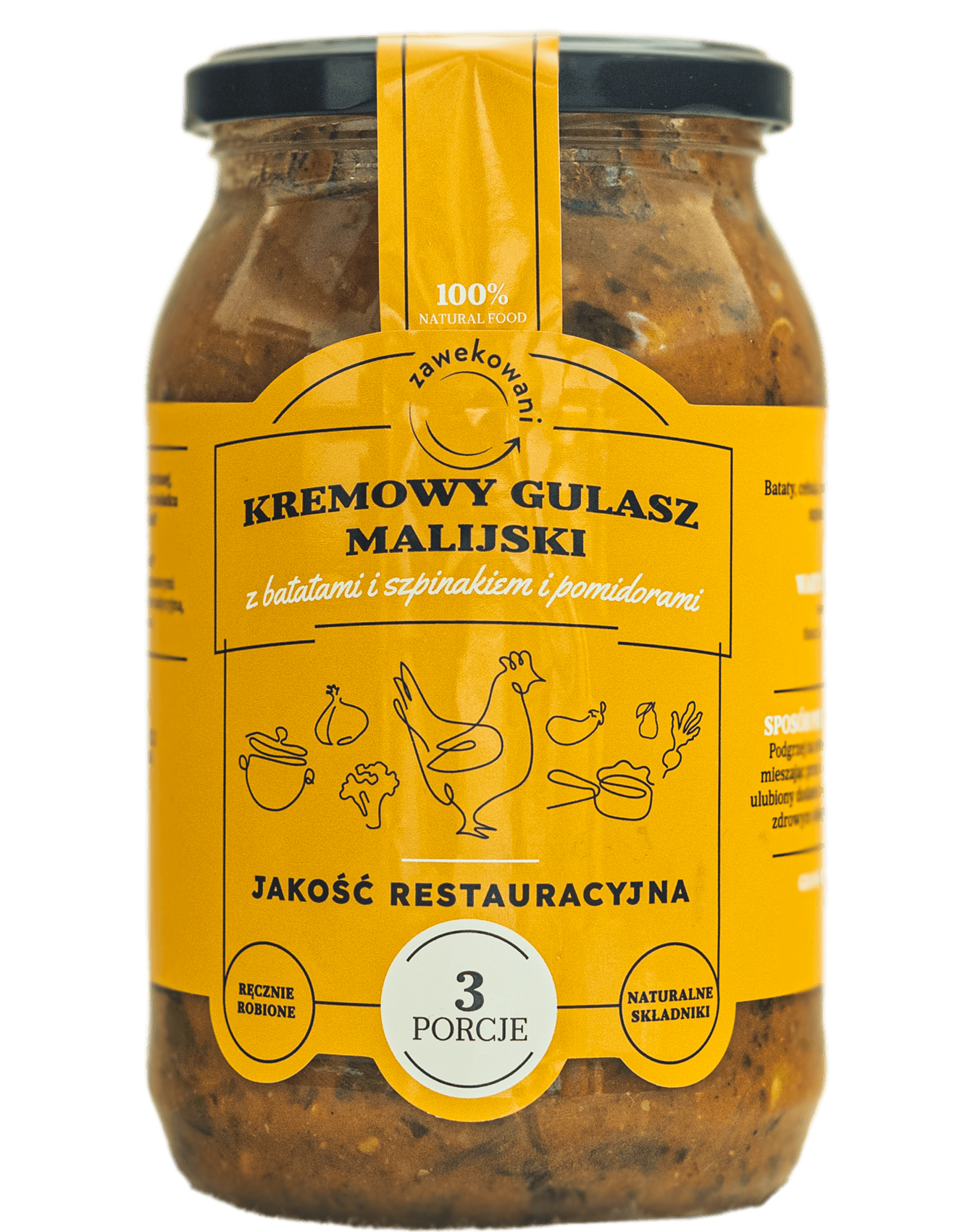 Gulasz malijski z batatów, pomidorów i szpinakiem 350 ml = 1 porcja