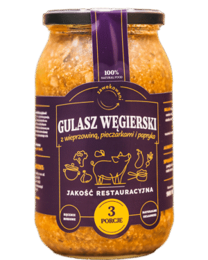 Gulasz węgierski z wieprzowiną, pieczarkami i papryka