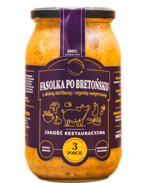 Fasolka po bretońsku z kiełbasą i szynką wieprzową