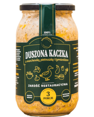 Duszona kaczka z marchewką, pietruszką i tymiankiem