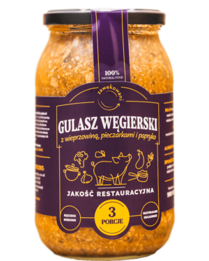 Gulasz węgierski z wieprzowiną, pieczarkami i papryka